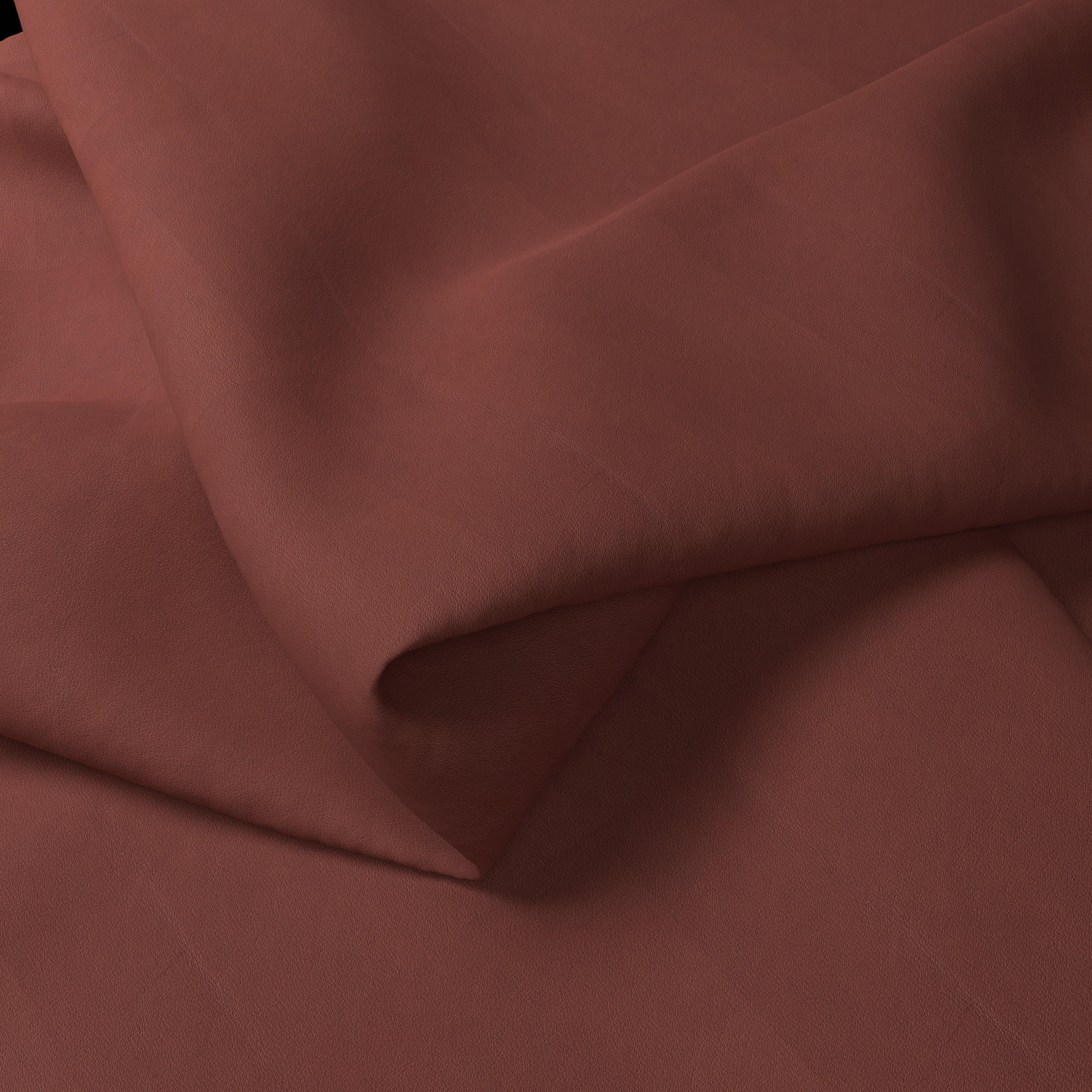 TAMPA COGNAC - Lamb Leather Fabric  — Sold per sq.ft
