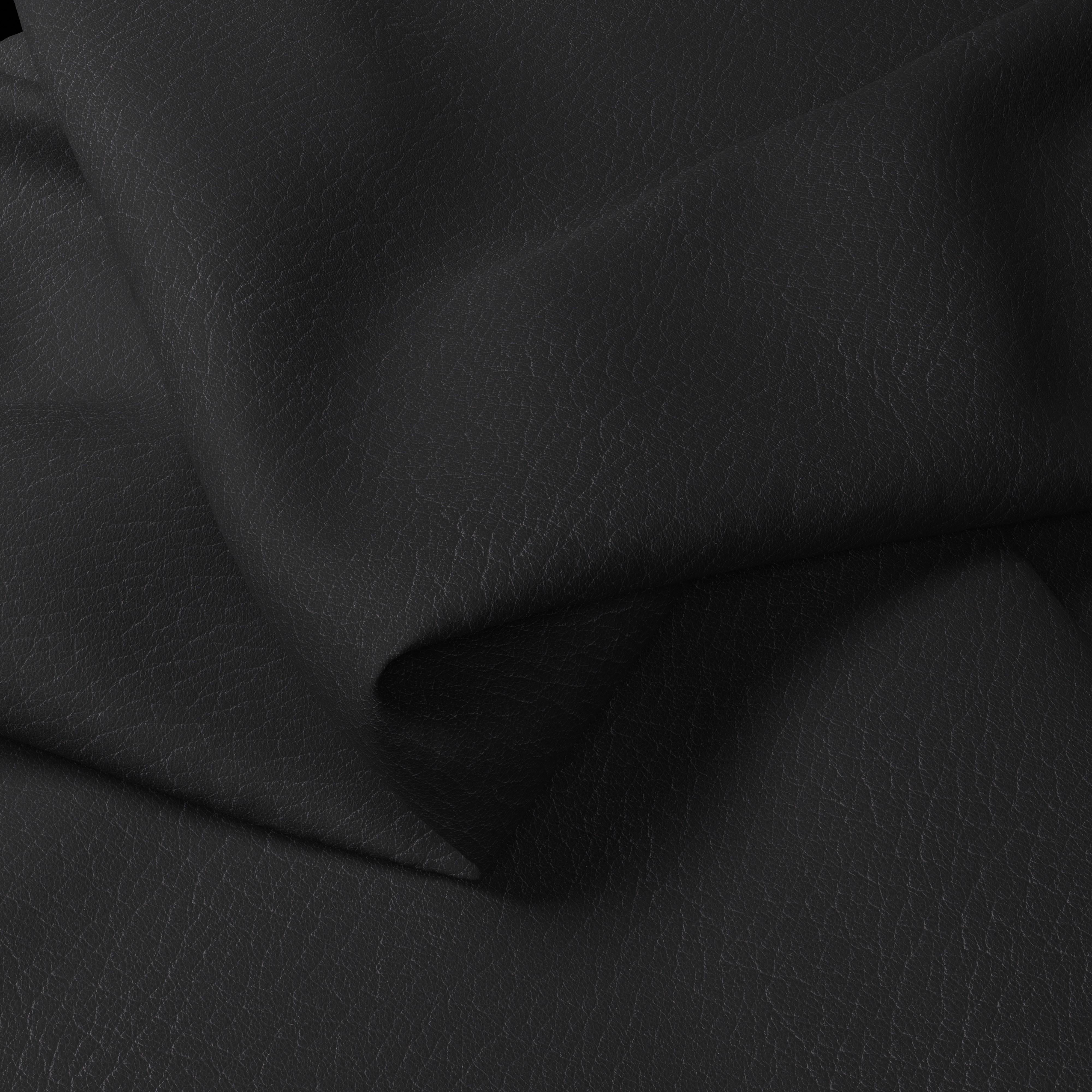 REIN EFFECT N ASKI BLACK - Lamb Leather Fabric  — Sold per sq.ft
