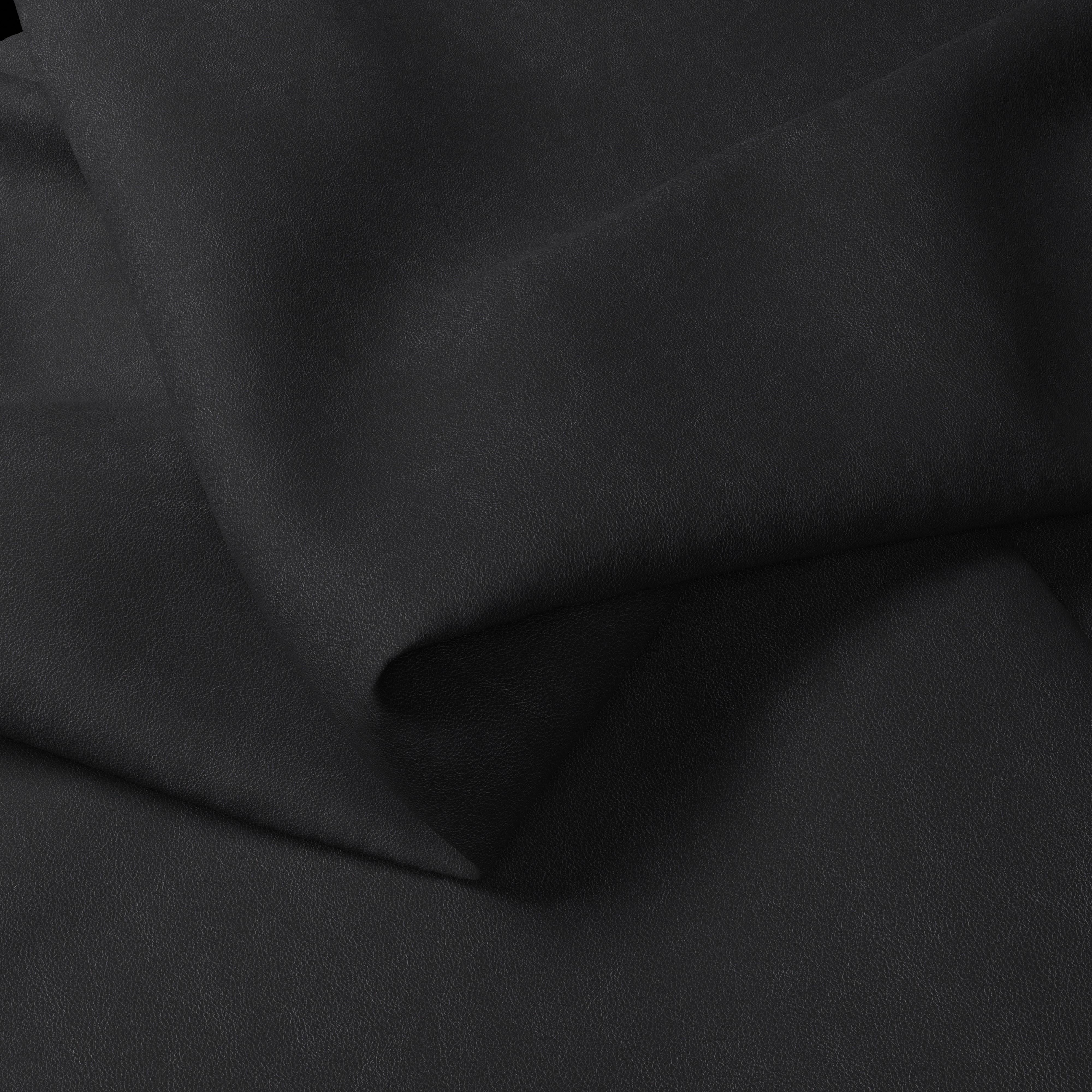 ORION BLACK  - Lamb Leather Fabric  — Sold per sq.ft