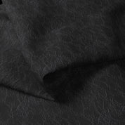 LAMB NZ RUGAN ON SUEDE BLACK - Lamb Leather Fabric  — Sold per sq.ft