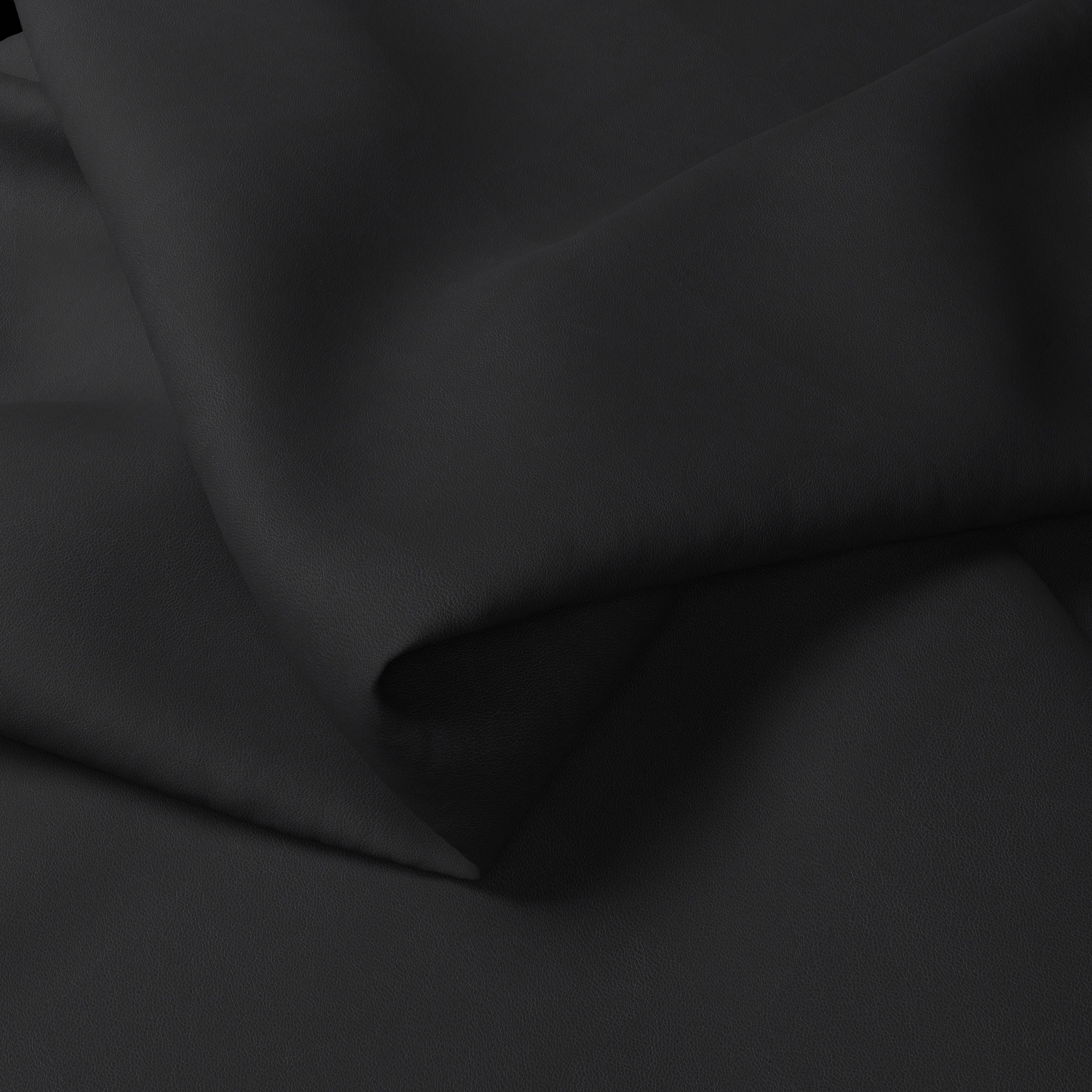 BOLTON SILKY BACK BLACK - Lamb Leather Fabric  — Sold per sq.ft
