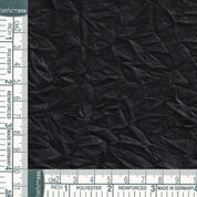 STRETCH VEGETAL CRINKLE BLACK - Lamb Leather Fabric  — Sold per sq.ft