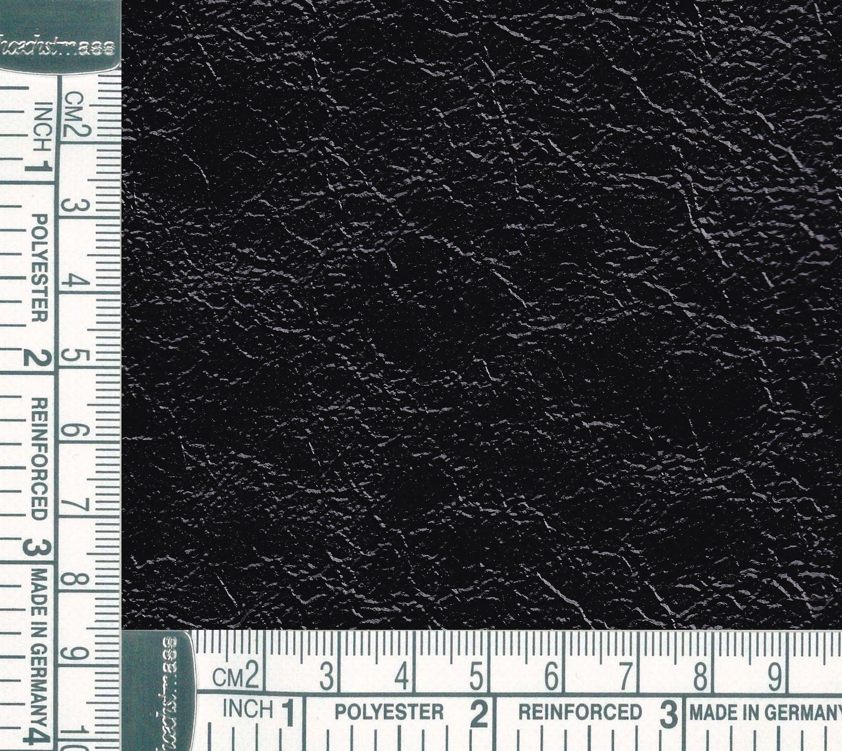 LAMB NZ RUGAN ON SUEDE BLACK - Lamb Leather Fabric  — Sold per sq.ft