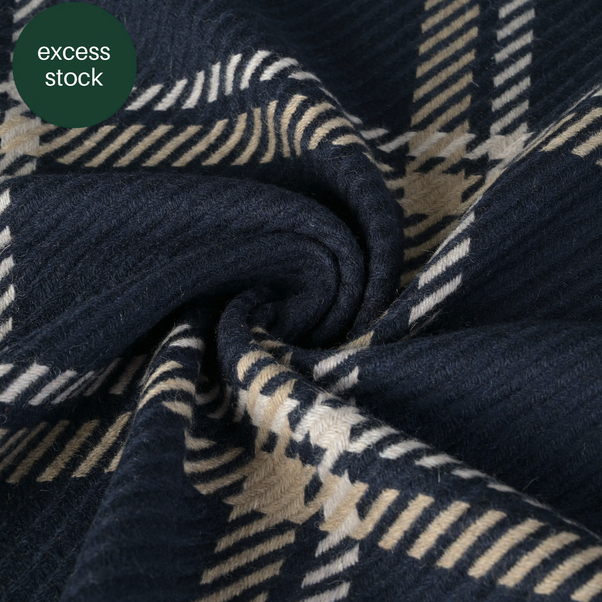 Navy Plaid Coating Fabric 7556
